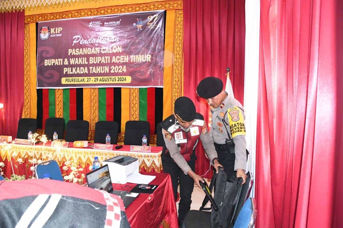 Polisi kawal ketat Kantor KIP Aceh Timur