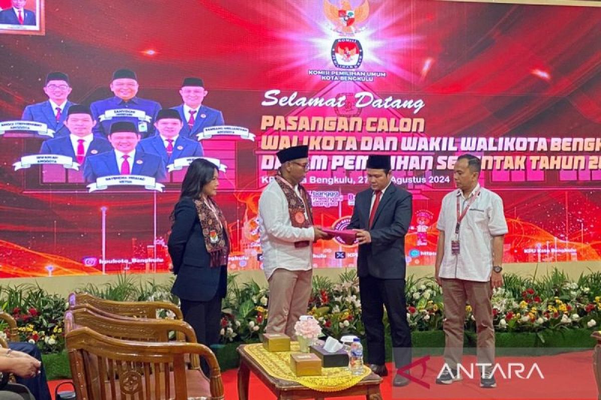 KPU terima dua berkas pendaftaran pasangan calon Wali Kota Bengkulu