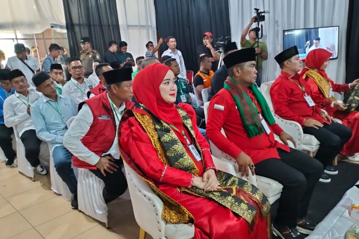 Ribuan simpatisan kawal Zukri - Tamrin daftar ke KPU Pelalawan