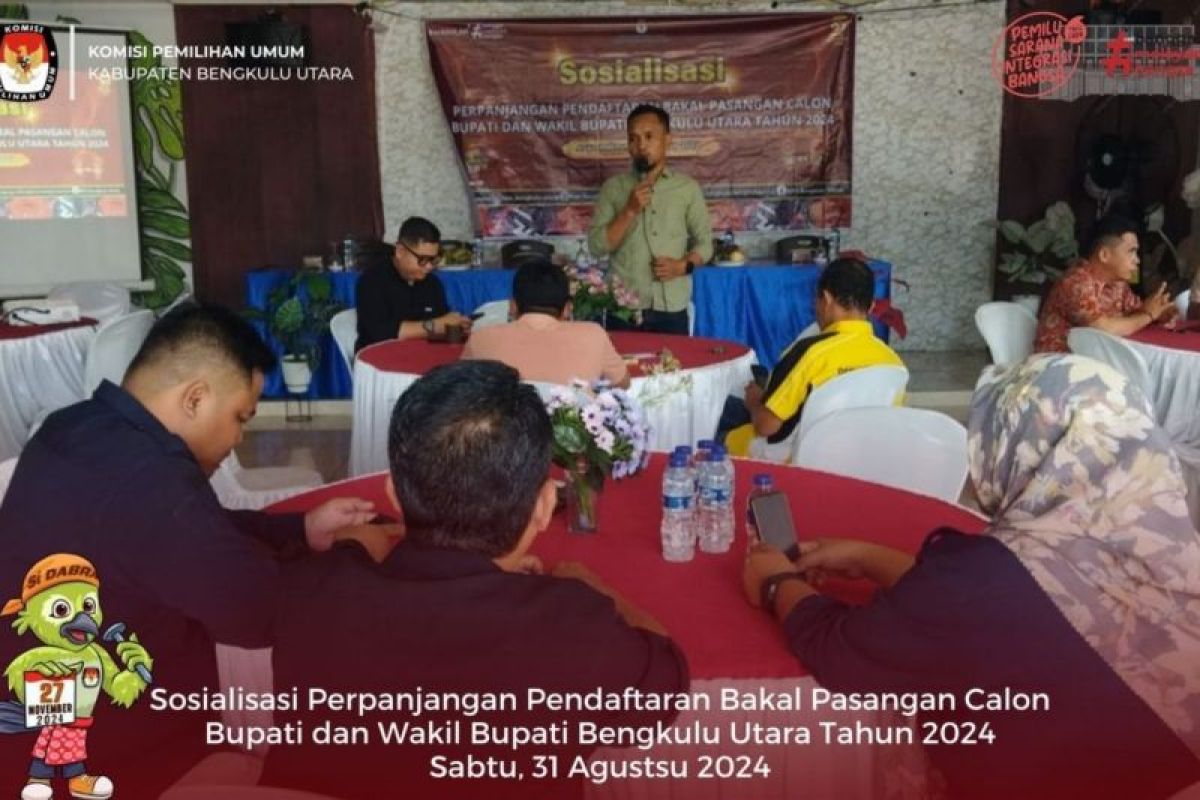 KPU sosialisasi perpanjangan pendaftaran calon bupati Bengkulu Utara