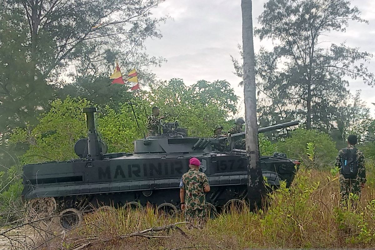 Korps Marinir TNI AL gelar latihan pendaratan amfibi di Belitung