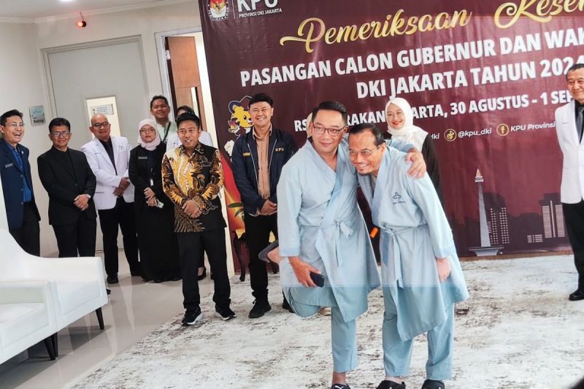 Ridwan Kamil-Suswono jalani tes kesehatan narkoba hingga psikologi