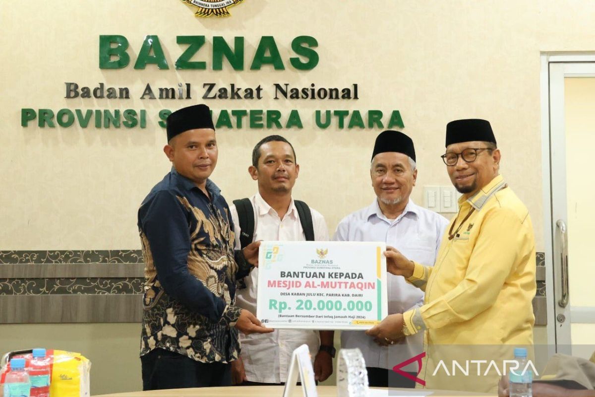 Di daerah minoritas muslim, Baznas Sumut salurkan infak jamaah haji ke 10 masjid