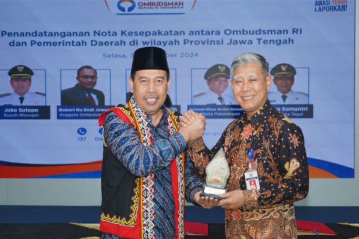 Pemkot Tegal-Ombudsman RI teken nota kesepakatan pelayanan publik