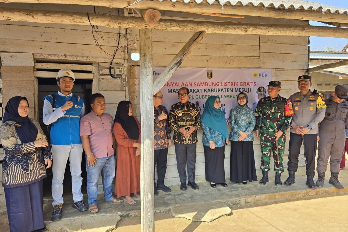 PLN serahkan bantuan listrik gratis keluarga prasejahtera di Pesisir Barat dan Mesuji