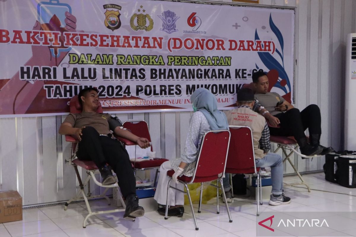 Polres Mukomuko gelar donor darah