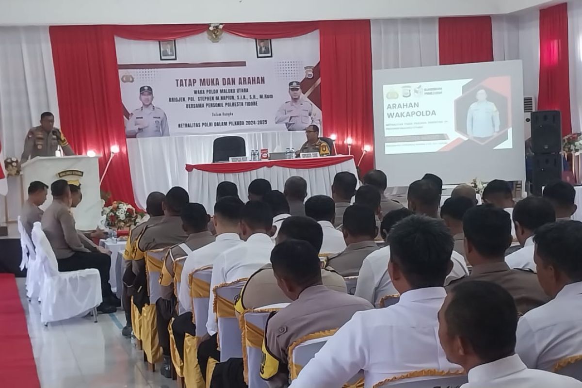 Wakapolda Malut minta personel Polres Tidore Kepulauan jaga netralitas di pilkada 2024