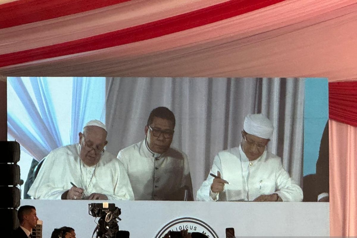 Paus Fransiskus dan Imam Besar tandatangani Deklarasi Bersama Istiqlal