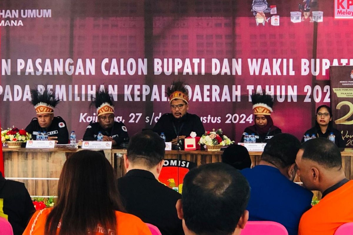 KPU Kaimana kembalikan berkas pencalonan paslon Hasan-Isak