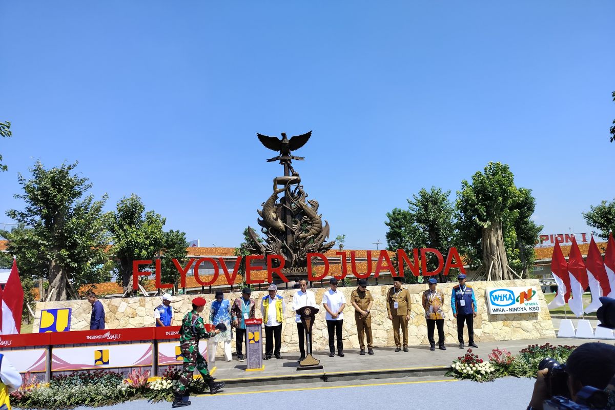 Presiden Jokowi resmikan flyover Djuanda dan infrastruktur di Jatim