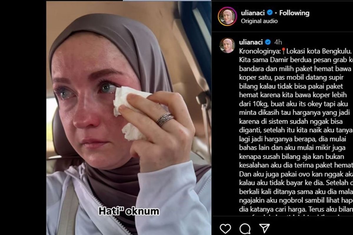 Selebgram Ulya diturunkan paksa sopir taksi online Bengkulu hingga nangis, Grab minta maaf