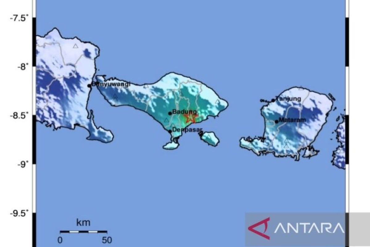 BMKG: Gempa dangkal m4,9 guncang Bali Sabtu pagi