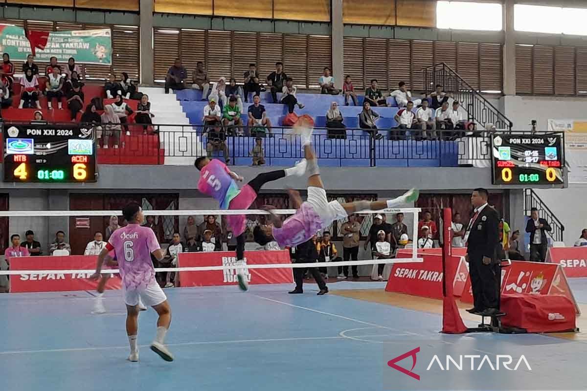 Sepak takraw PON XXI tuntaskan 24 pertandingan di hari pertama 