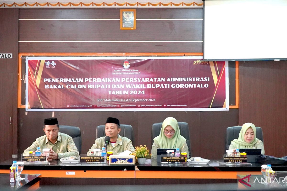 KPU Kabupaten Gorontalo terima perbaikan dokumen bakal calon