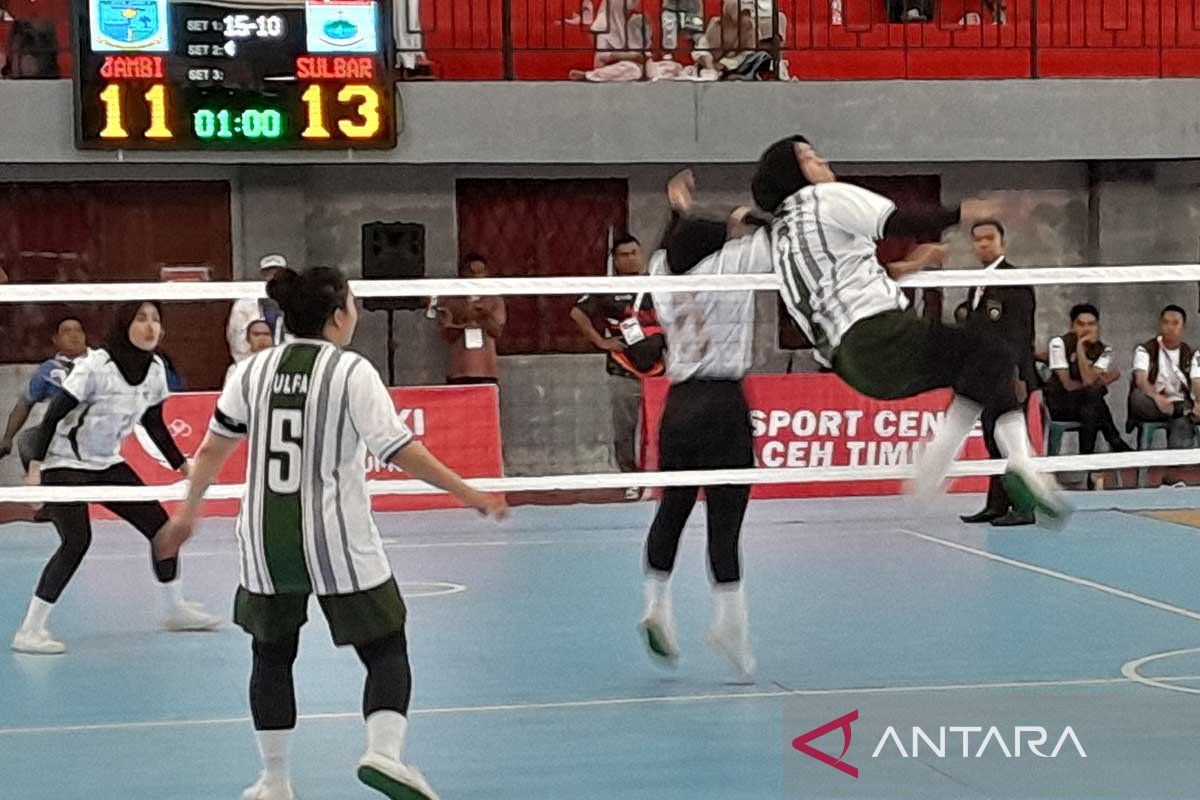 Tim sepak takraw putri Jambi dan Bali segel tiket ke semifinal PON 2024