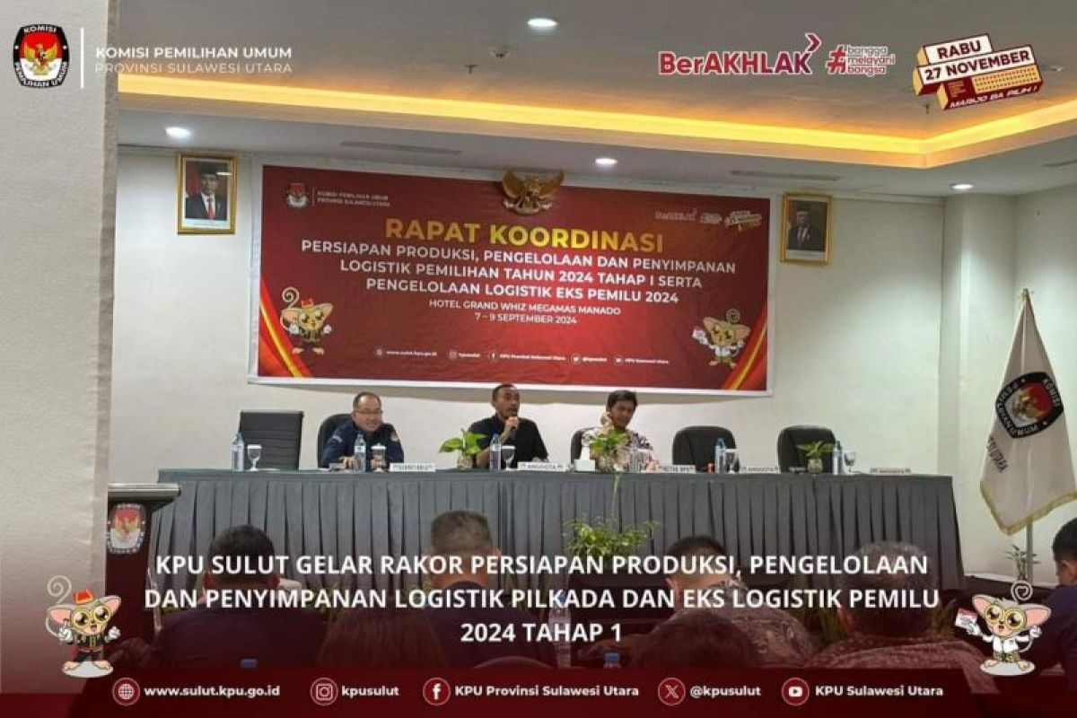 KPU Sulut persiapkan produksi hingga penyimpanan logistik pilkada