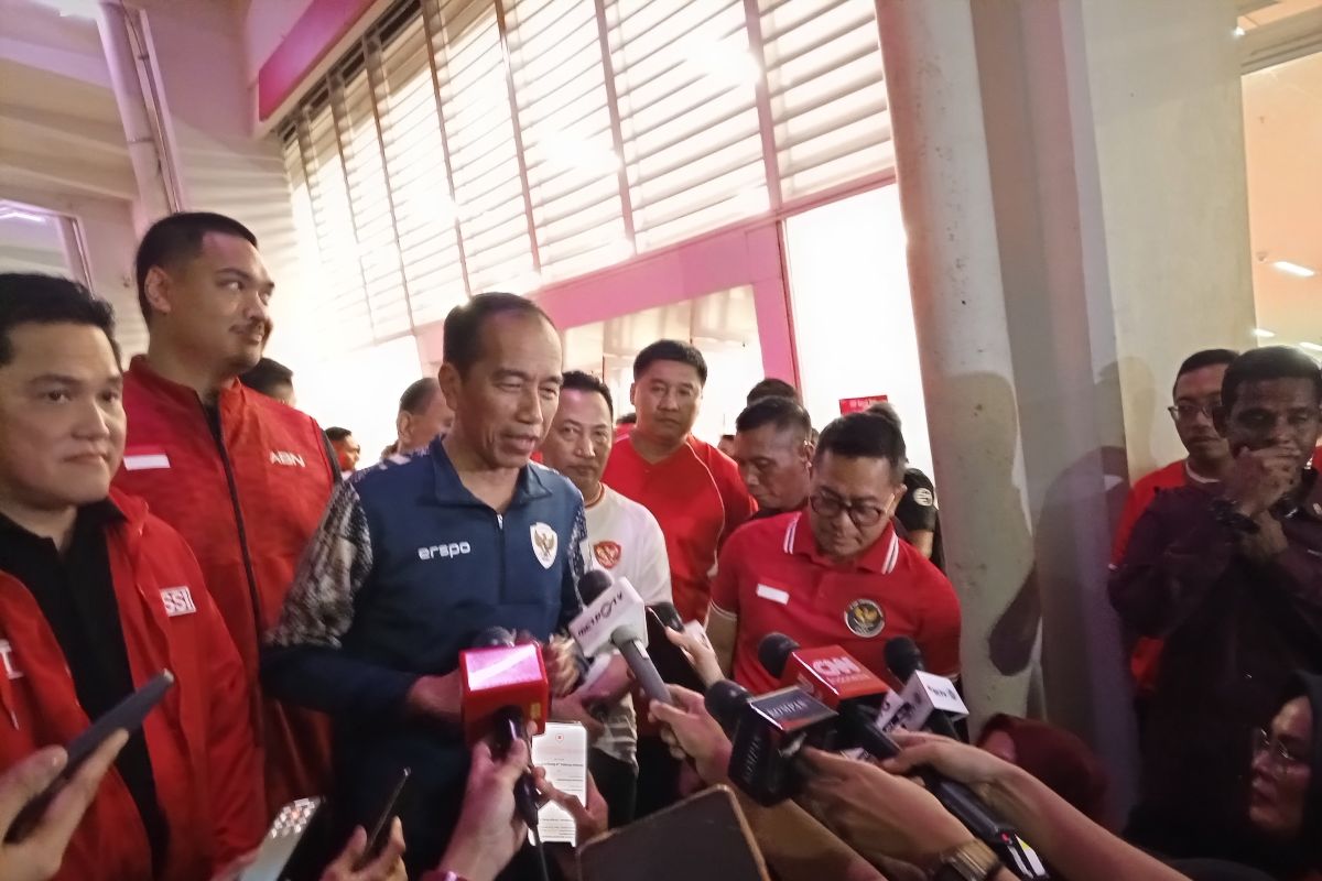 Jokowi bersyukur Timnas Indonesia tahan imbang Australia di SUGBK