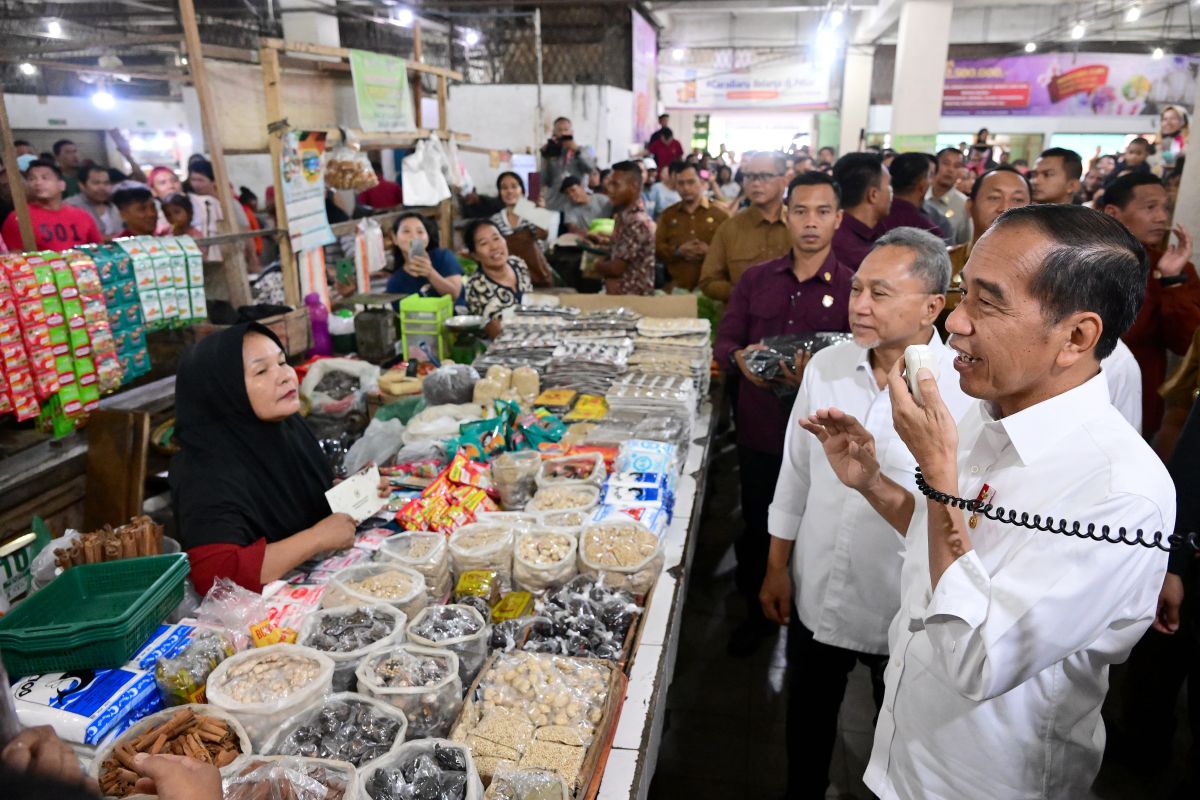 President Jokowi seeks residents' forgiveness at Deli Serdang market