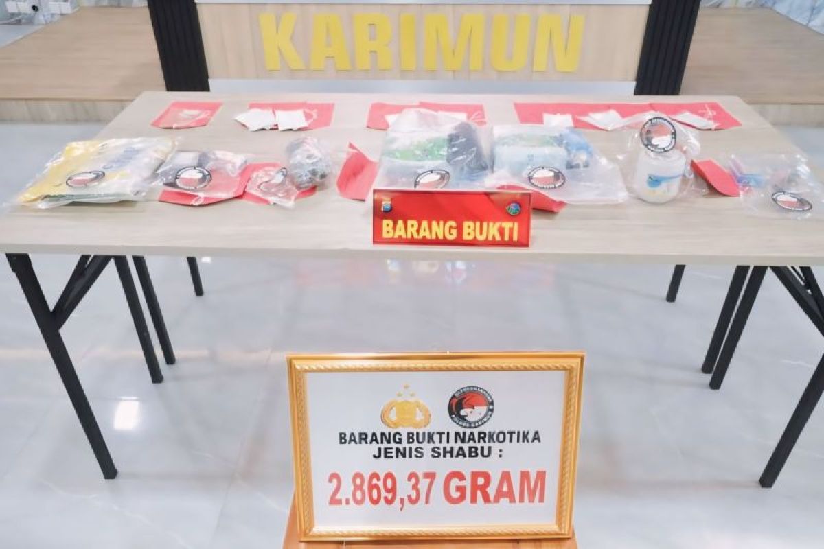 Polres Karimun-Kepri menyita 2,8 kilogram sabu pada sebulan terakhir