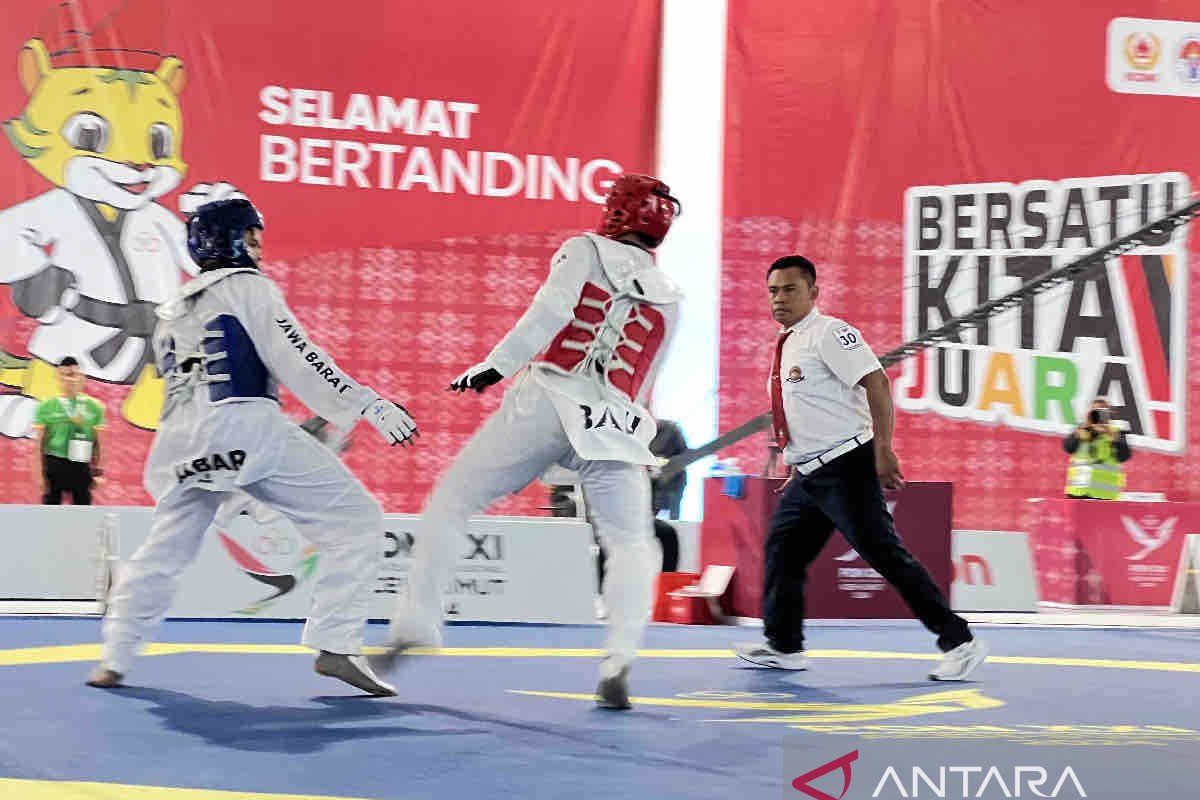 Final taekwondo -87 kg PON di Sumut, Jabar tumbangkan Bali