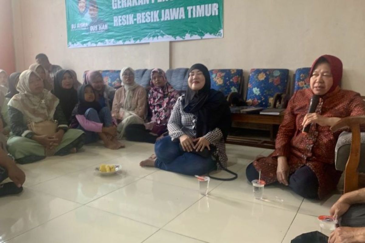 Risma sambangi relawan pemenangan di Lamongan