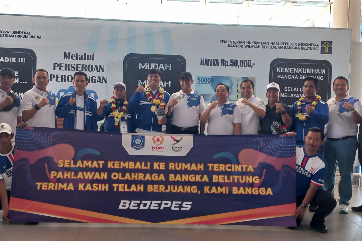 Pj Gubernur Sugito sambut kedatangan atlet Hapkido peraih emas pertama untuk Babel di PON XXI 2024