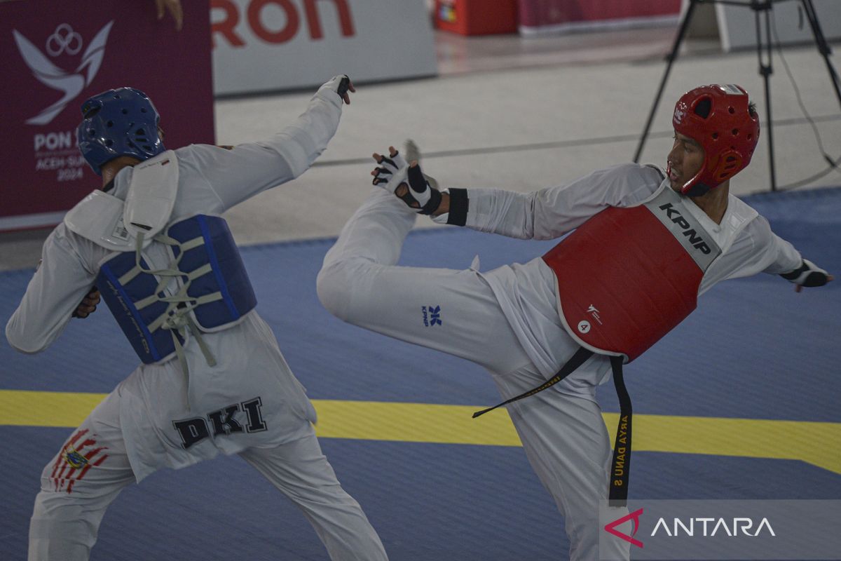 PON XXI Aceh-Sumut: Atlet taekwondo kyorugi U74 kg Banten raih medali emas