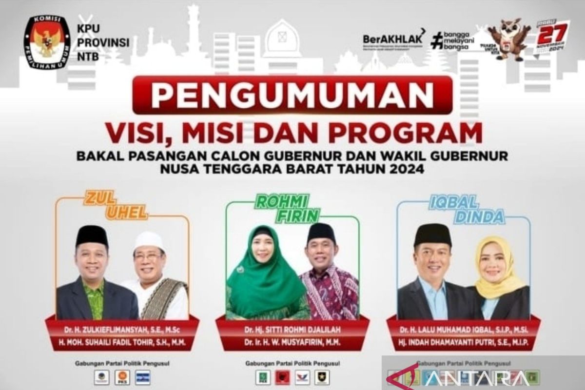 KPU NTB minta tanggapan publik soal visi misi cagub