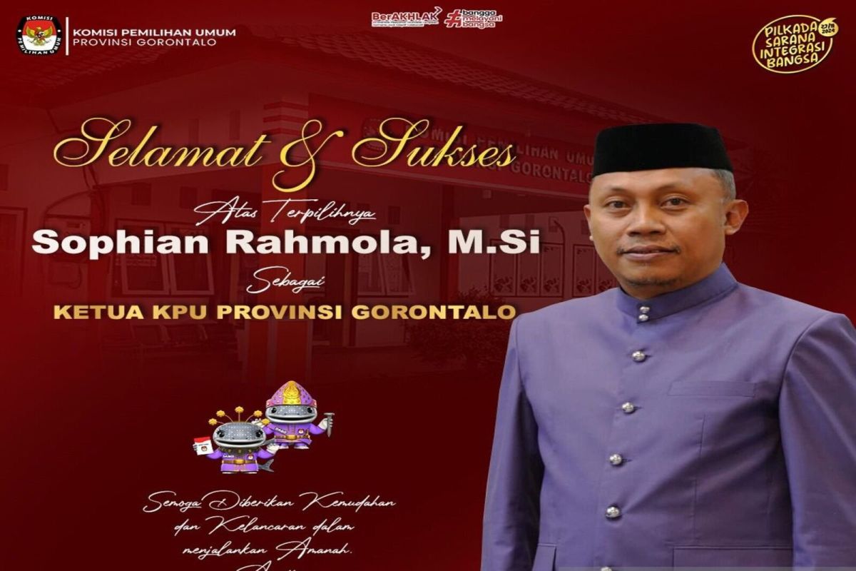 Ketua KPU Provinsi Gorontalo definitif resmi dijabat Sophian Rahmola