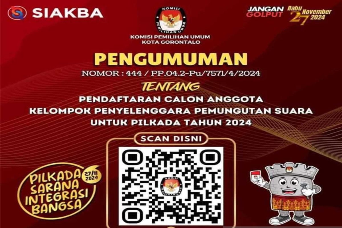 KPU Kota Gorontalo buka pendaftaran anggota KPPS