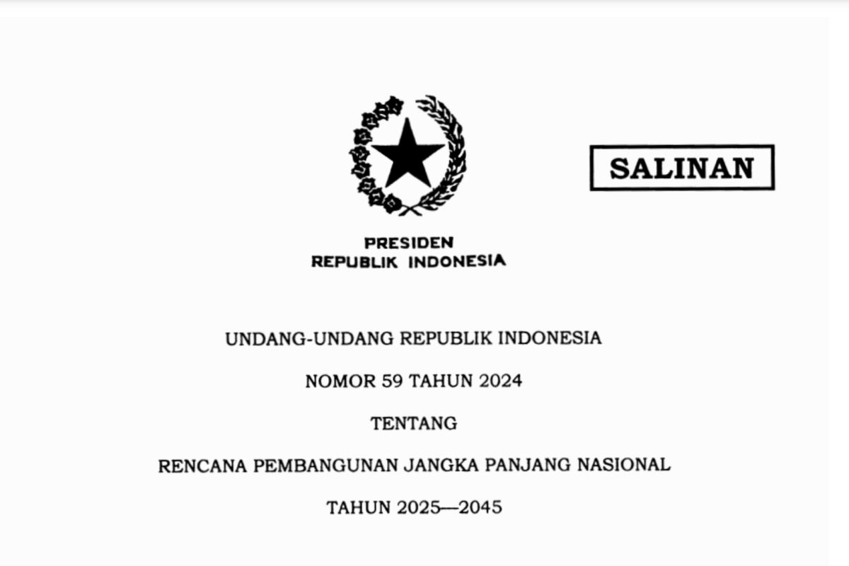 Presiden Jokowi tanda tangani UU No 59 tentang RPJPN 2025-2045