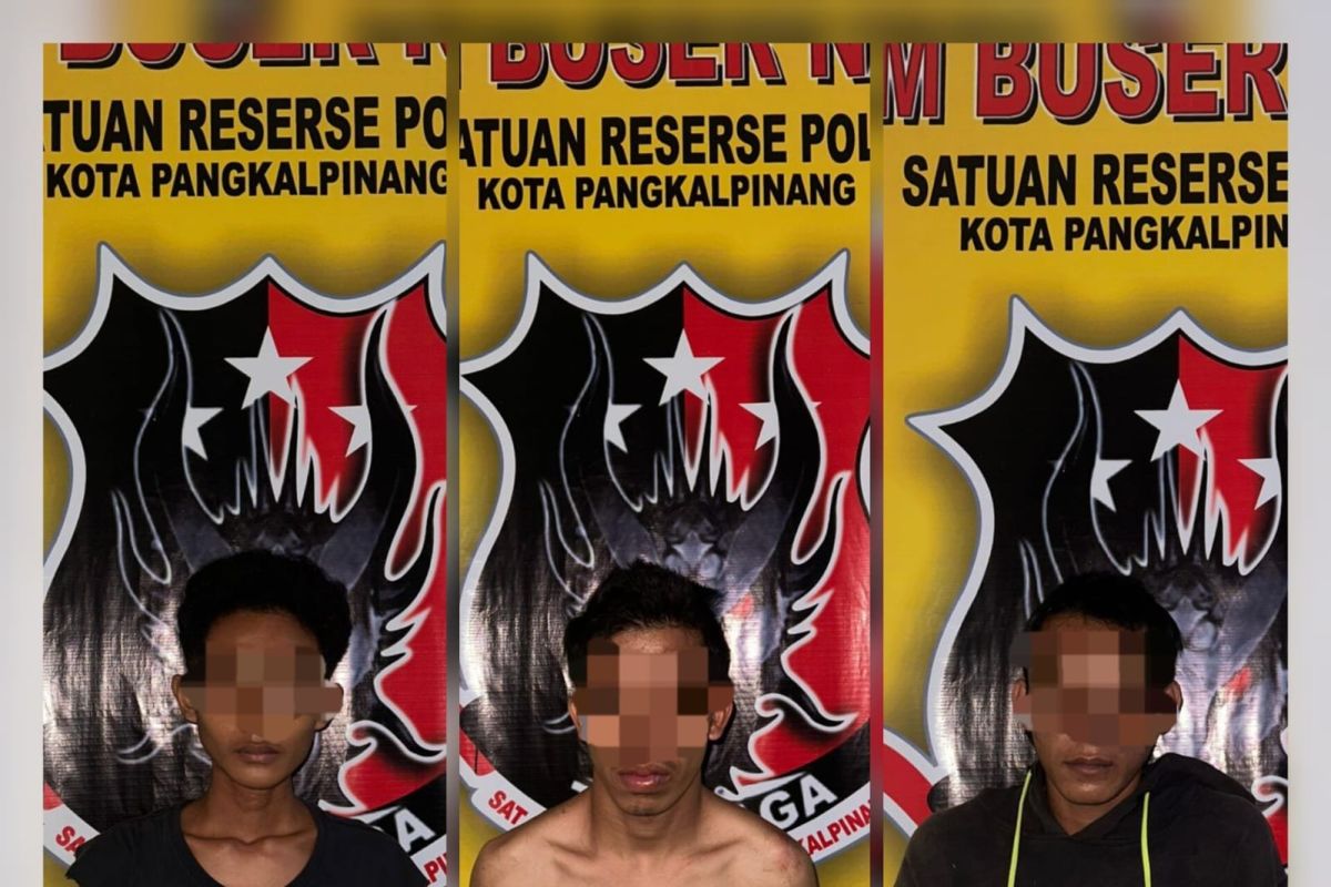 Tim Buser Naga Polresta Pangkalpinang tangkap tiga kawanan spesialis rumah kosong