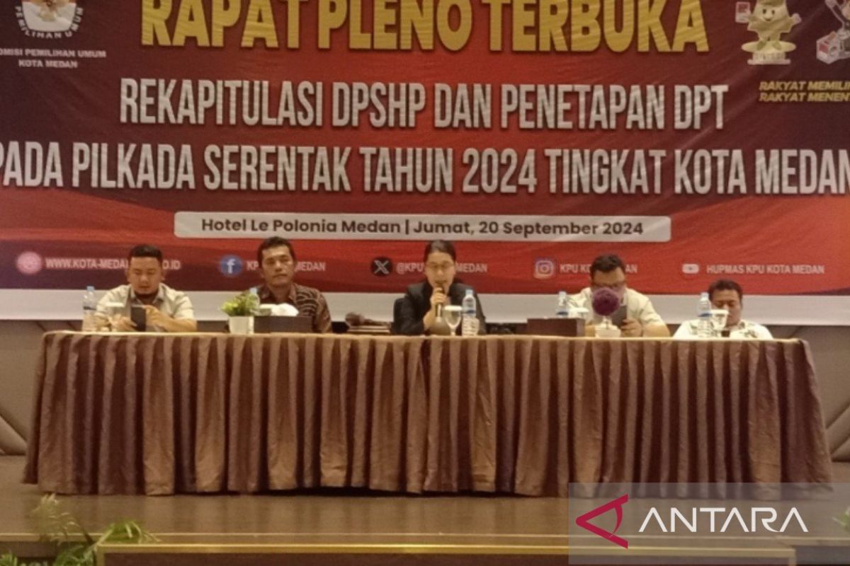 Segini jumlah DPT Pilkada Kota  Medan yang ditetapkan KPUD