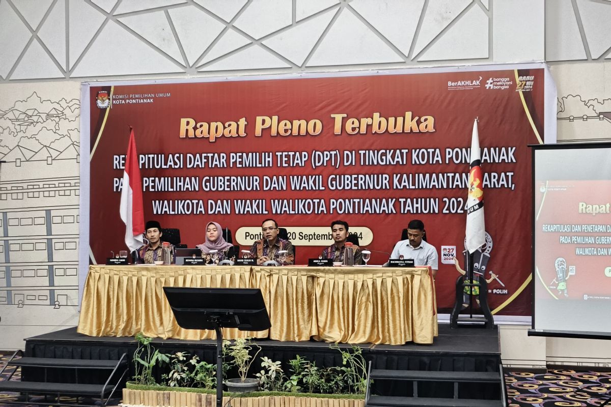 KPU Pontianak tetapkan 489.208 pemilih masuk DPT Pilkada 2024