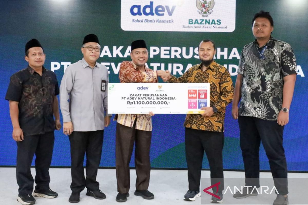 Baznas RI terima Rp1,1 miliar zakat dari PT Adev Natural Indonesia