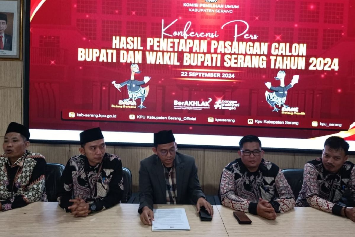 KPU Kabupaten Serang tetapkan dua pasangan calon Pilkada 2024