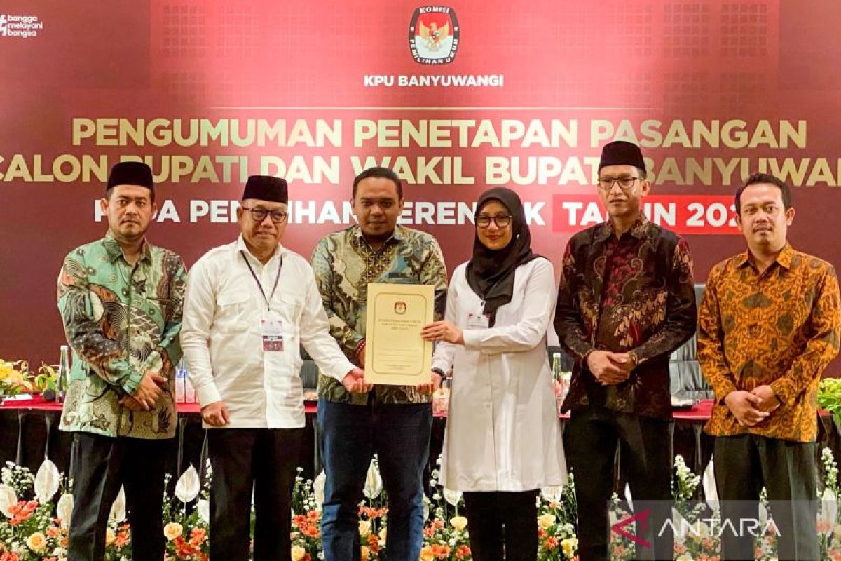 KPU Banyuwangi tetapkan dua pasangan cabup-cawabup Pilkada 2024