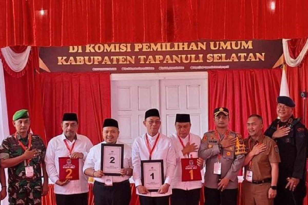 KPU Tapsel tetapkan nomor urut peserta Pilkada  2024