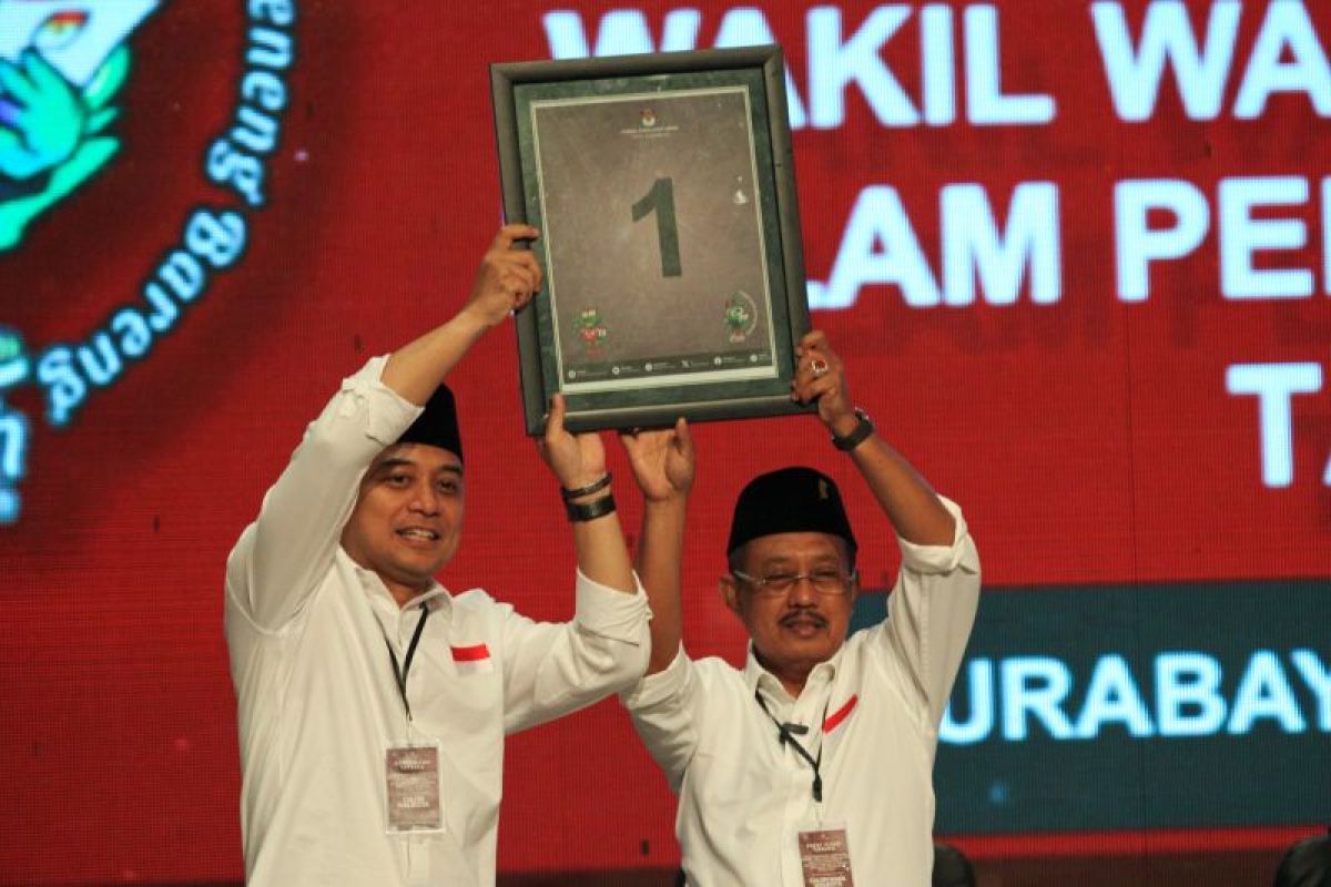 KPU Surabaya tetapkan pasangan Eri-Armuji nomor urut 1