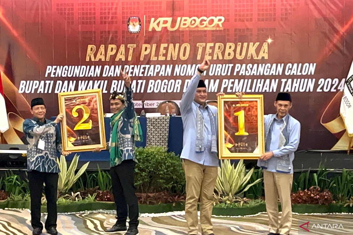 KPU Bogor tetapkan pasangan Rudy-Ade nomor urut 1 Bayu-Musa nomor urut 2