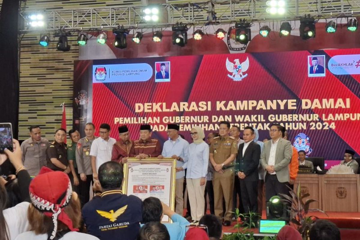 Dua paslon Gubernur dan Wagub Lampung deklarasi kampanye damai