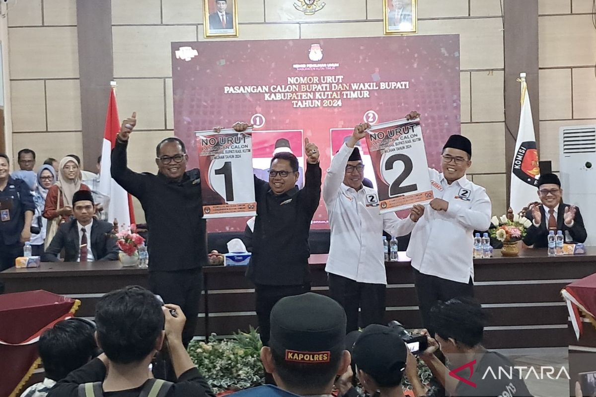 KPU Kutim undi nomor urut paslon bupati dan wakil bupati