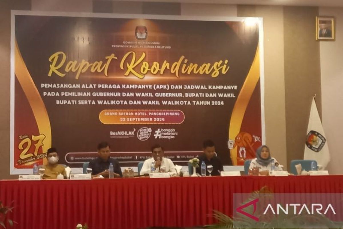 KPU Babel tetapkan nomor urut paslon gubernur Pilkada 2024