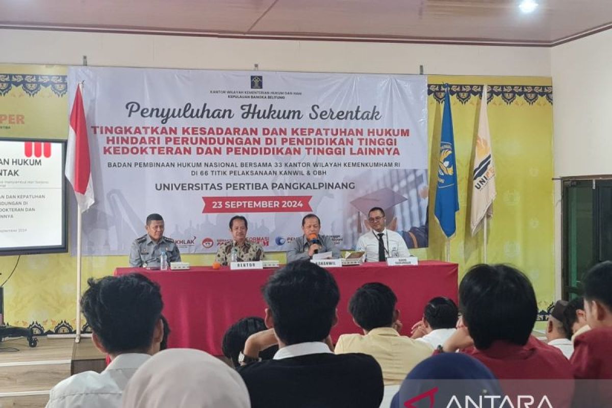 Kemenkumham Babel gelar penyuluhan hukum di Universitas Pertiba hindari perundungan di dunia pendidikan