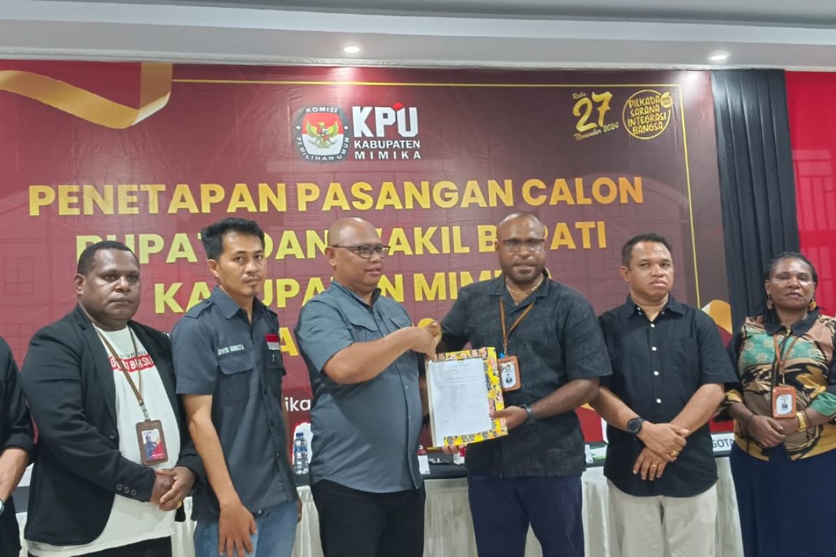 KPU Mimika tetapkan tiga pasangan calon pilkada