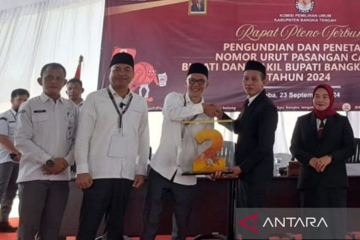 KPU Bangka Tengah tetapkan dua pasangan calon Pilkada 2024