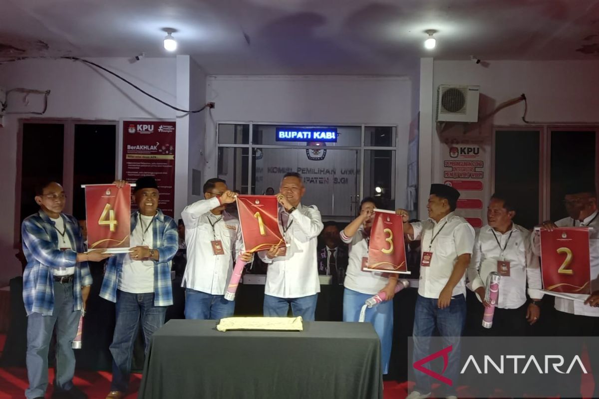 KPU Kabupaten Sigi tetapkan nomor urut empat paslon pilkada 2024