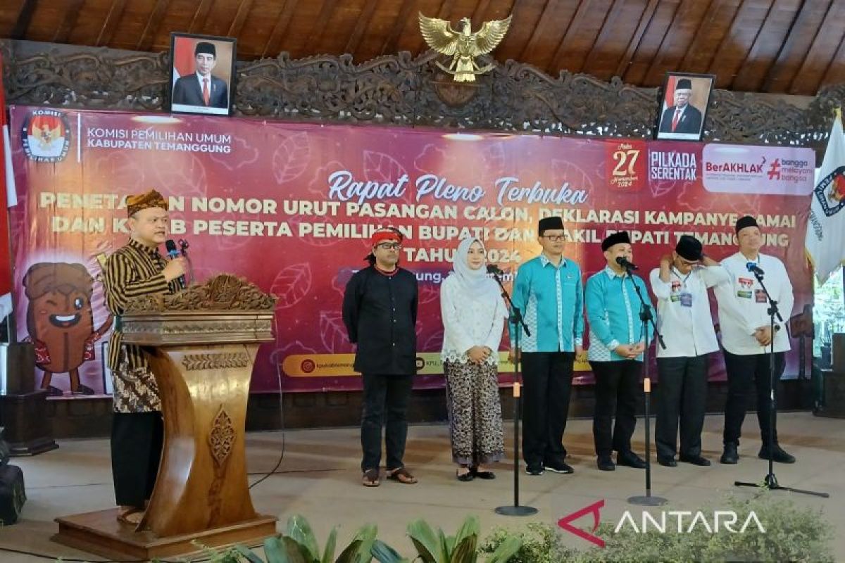 Calon bupati dan wakil bupati  Temanggung deklarasi kampanye damai