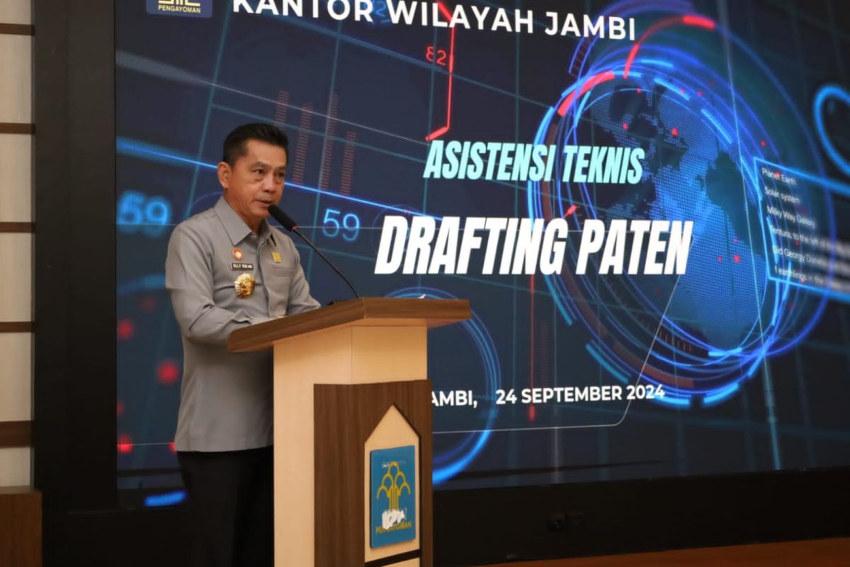 Asistensi Teknis Drafting Paten, Kanwil Kemenkumham Jambi jamin efektivitas dalam pengajuan hak paten