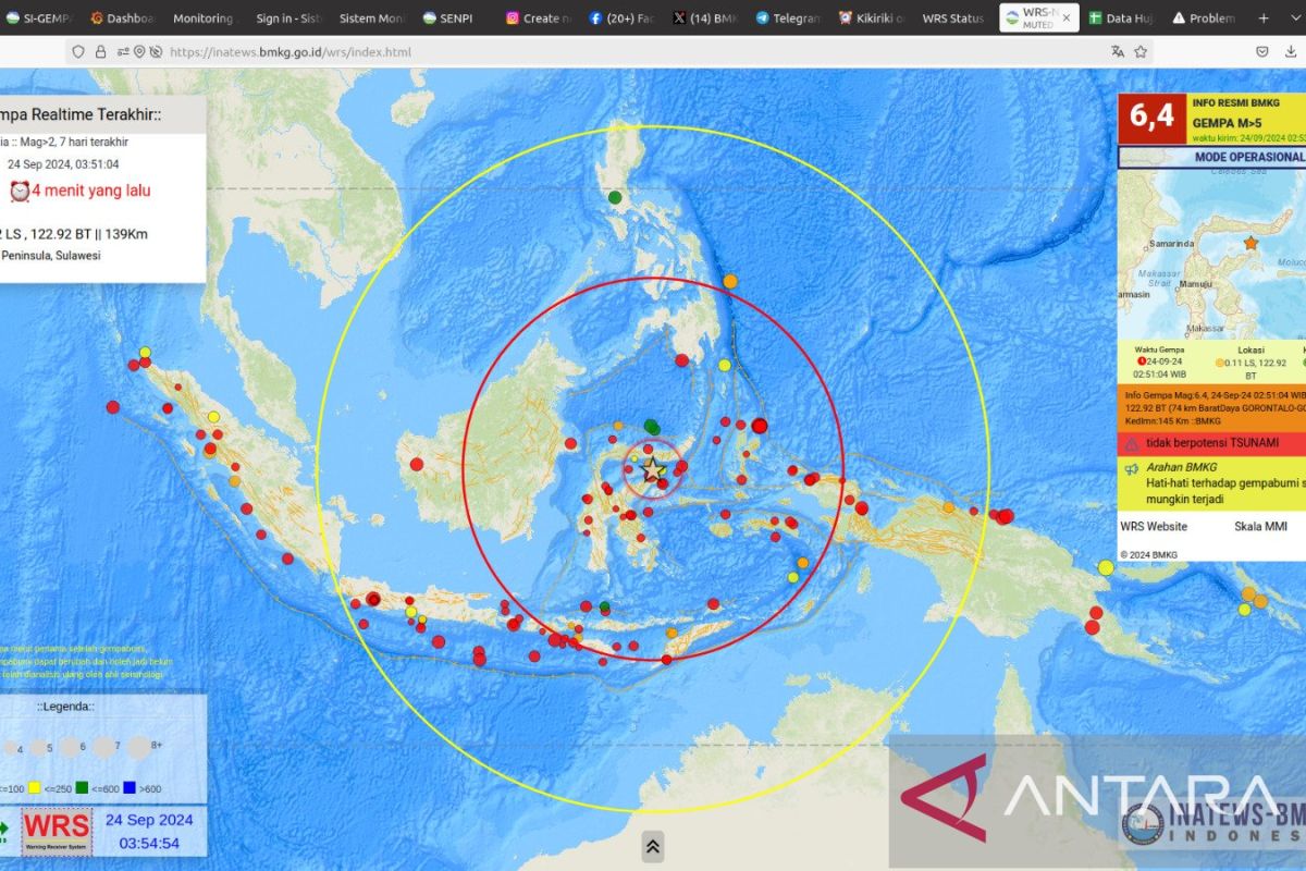 Gempa bumi magnitudo 6,4 guncang Gorontalo